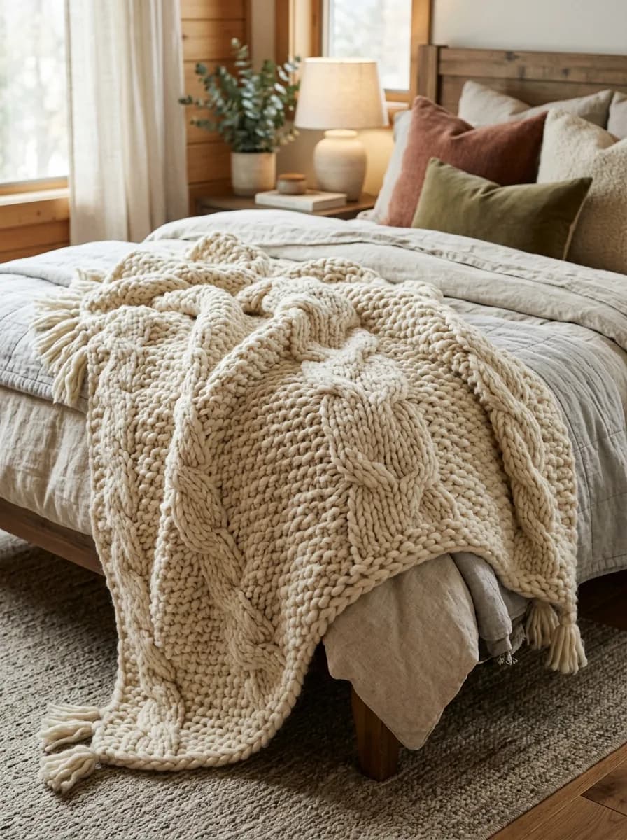 Wool bed throw, photographed at the Al Imad workshop